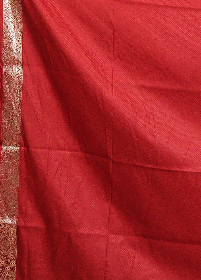Maroon Uppada Silk Saree With Blouse Piece