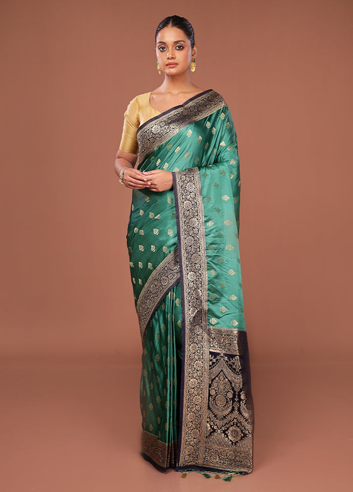 Green Dupion Silk Saree With Blouse Piece