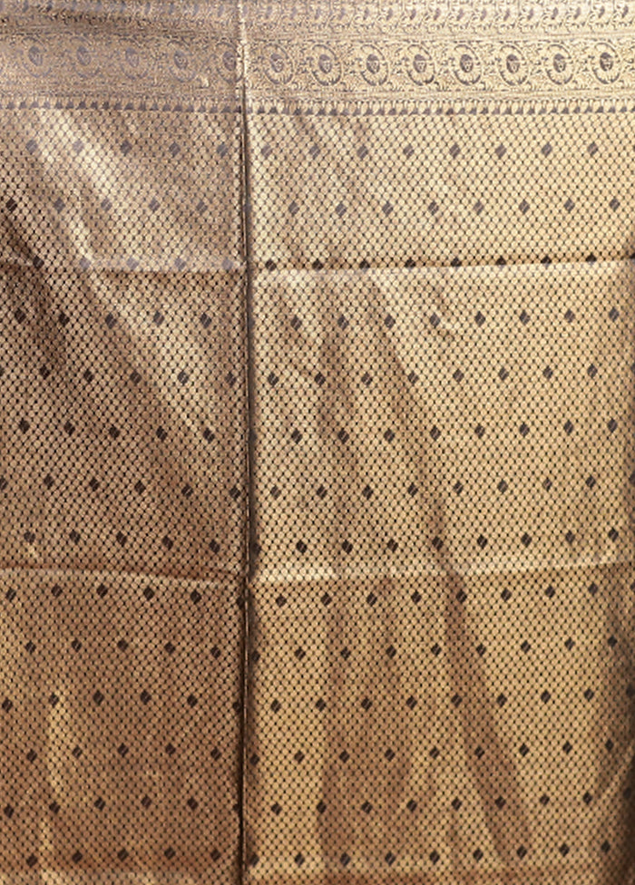 Black Tussar Silk Saree With Blouse Piece