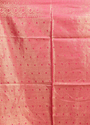 Pink Tussar Silk Saree With Blouse Piece
