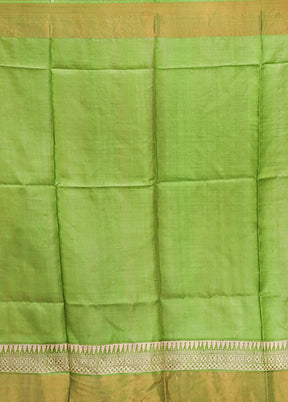 Cream Tussar Silk Saree With Blouse Piece