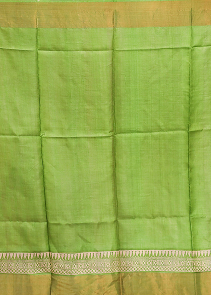 Cream Tussar Silk Saree With Blouse Piece