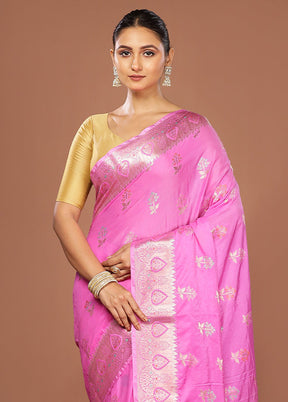 Purple Dupion Silk Saree With Blouse Piece
