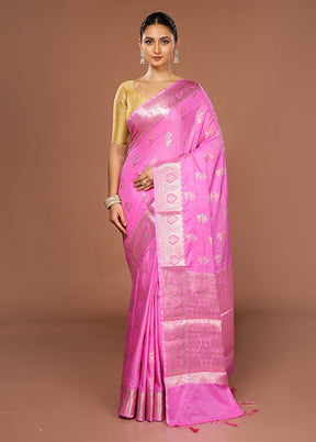Purple Dupion Silk Saree With Blouse Piece