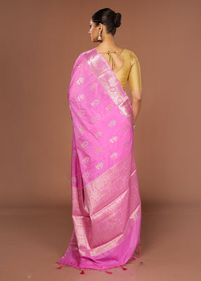 Purple Dupion Silk Saree With Blouse Piece