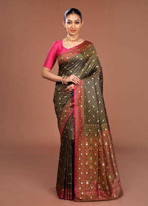 Blue Tanchoi Silk Saree With Blouse Piece