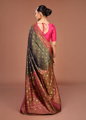 Blue Tanchoi Silk Saree With Blouse Piece