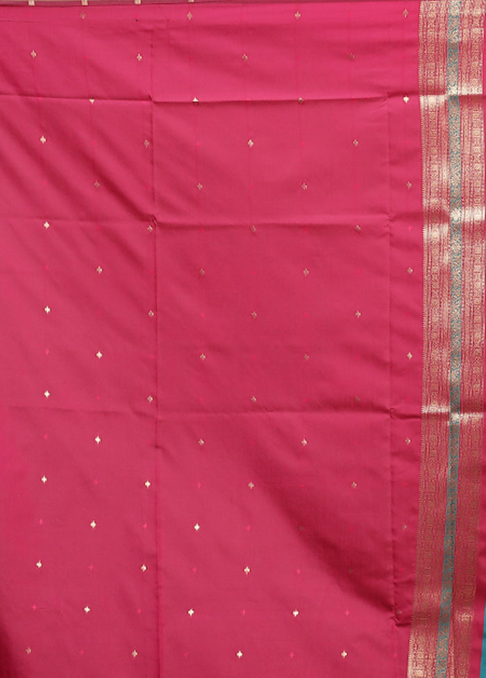 Blue Dupion Silk Saree With Blouse Piece