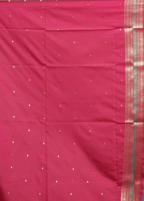 Blue Dupion Silk Saree With Blouse Piece