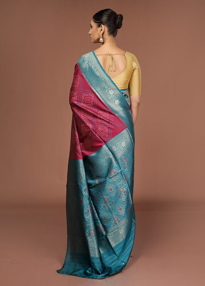 Maroon Dupion Silk Saree With Blouse Piece