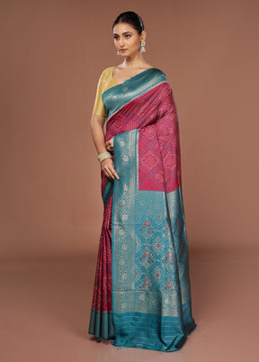 Maroon Dupion Silk Saree With Blouse Piece