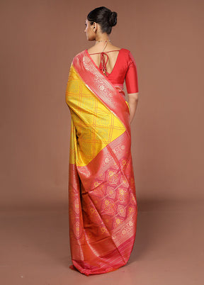 Green Dupion Silk Saree With Blouse Piece