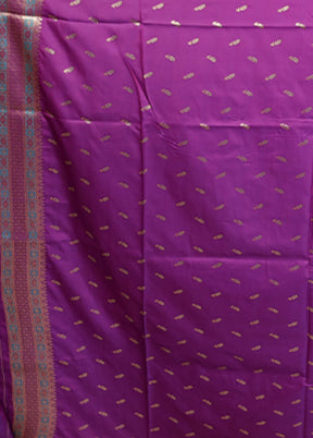Blue Dupion Silk Saree With Blouse Piece