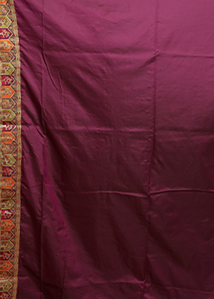 Purple Dupion Silk Saree With Blouse Piece