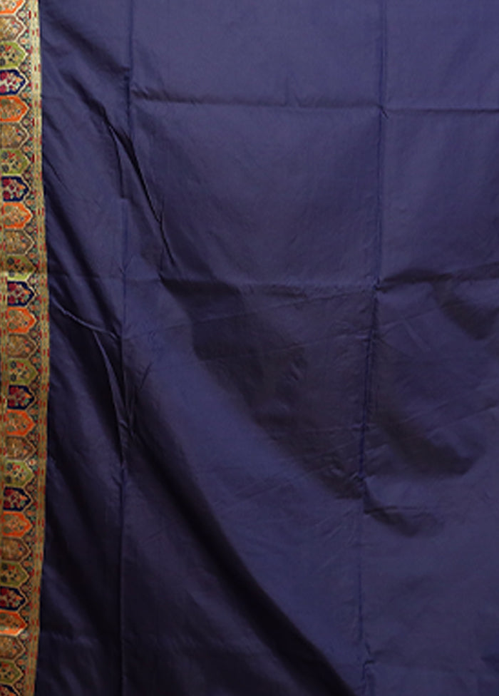 Blue Dupion Silk Saree With Blouse Piece