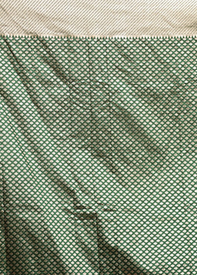 Green Dupion Silk Saree With Blouse Piece