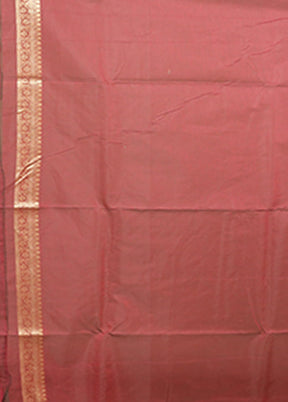 Maroon Kora Silk Saree With Blouse Piece