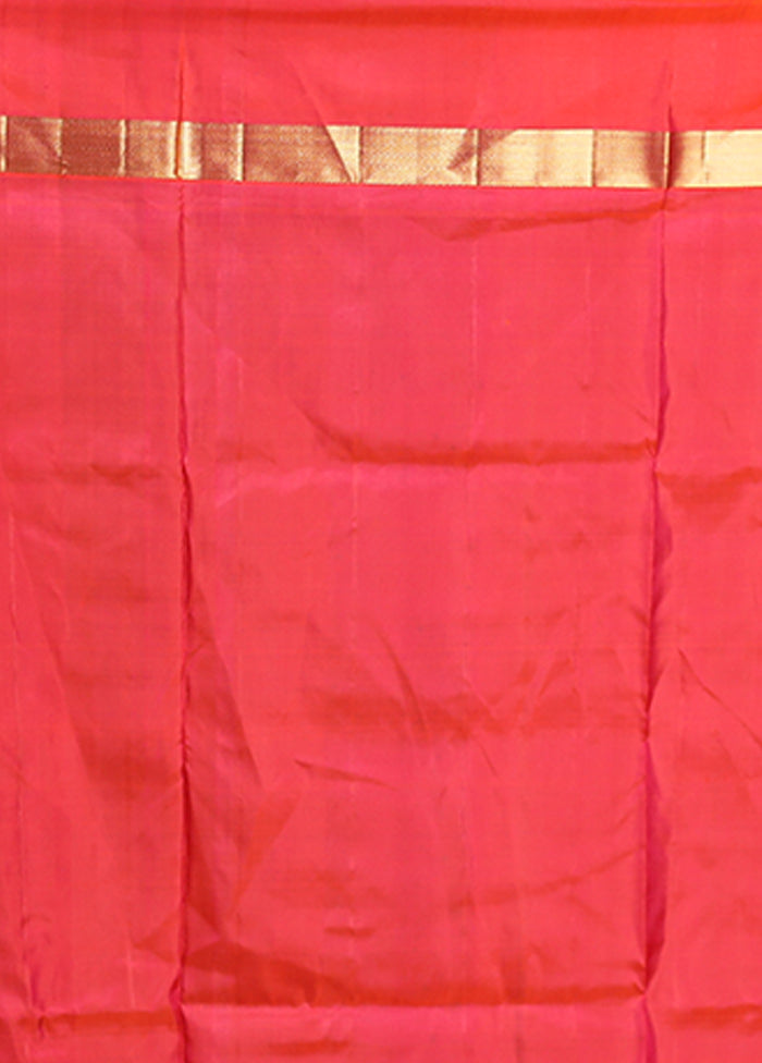 Black Handloom Kanjivaram Pure Silk Saree With Blouse Piece