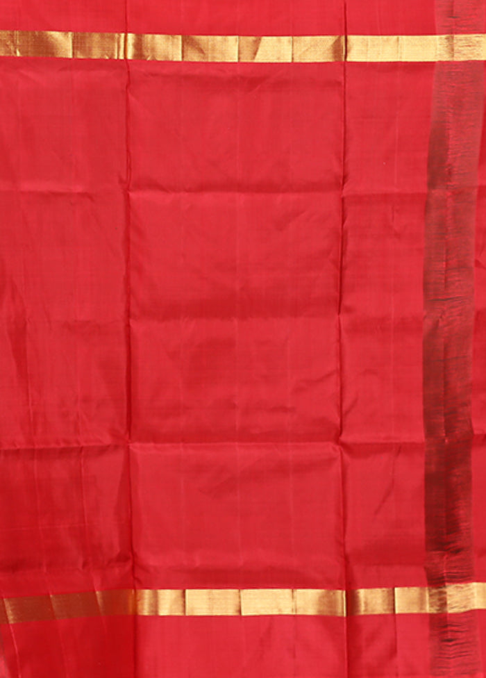 Blue Handloom Kanjivaram Pure Silk Saree With Blouse Piece