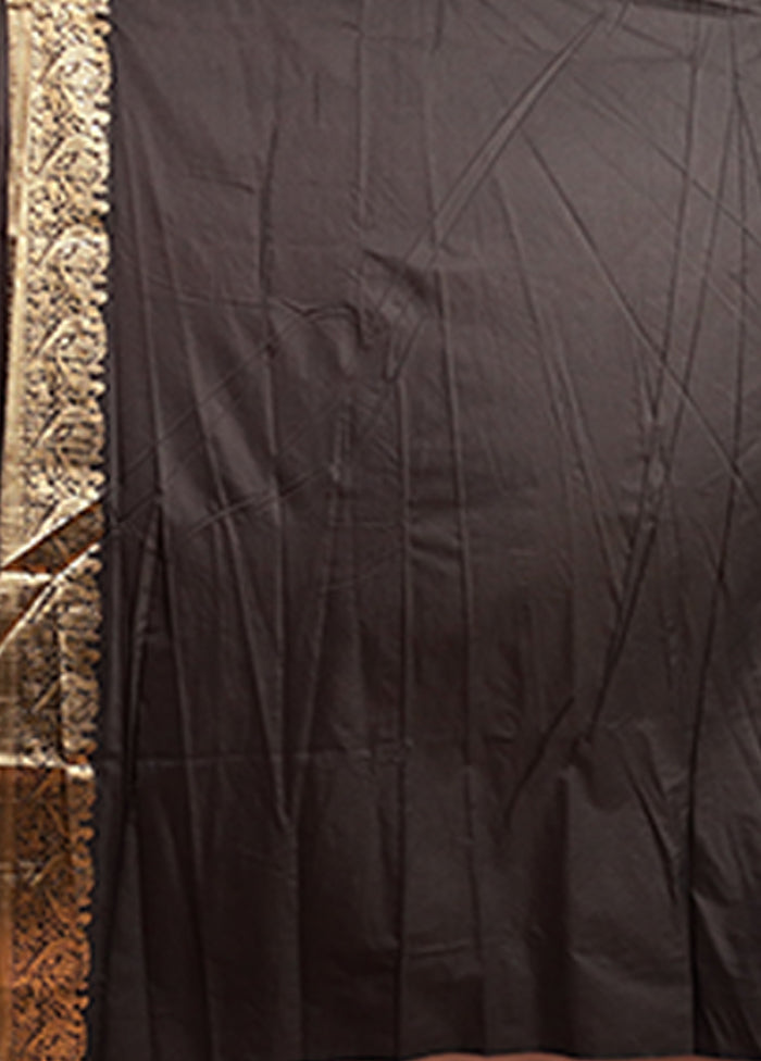 Black Dupion Silk Saree With Blouse Piece