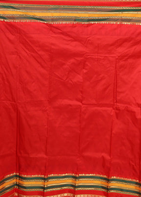 Blue Handloom Kanjivaram Pure Silk Saree With Blouse Piece