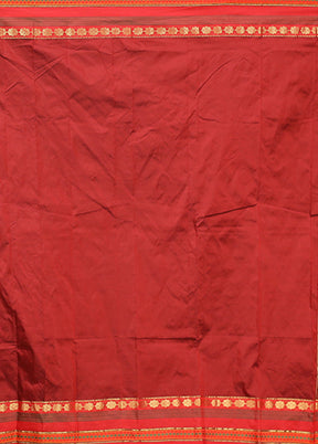 Maroon Kanjivaram Silk Saree With Blouse Piece