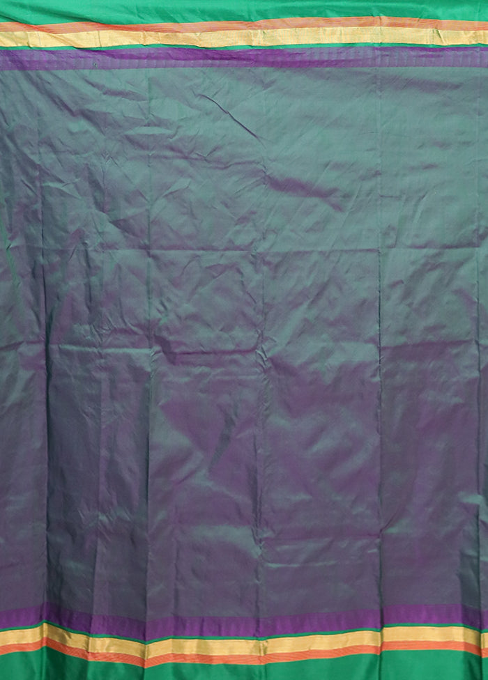 Purple Kanjivaram Silk Saree With Blouse Piece