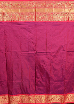 Blue Handloom Kanjivaram Pure Silk Saree With Blouse Piece