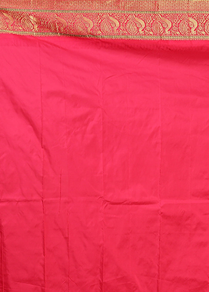 Yellow Handloom Kanjivaram Pure Silk Saree With Blouse Piece