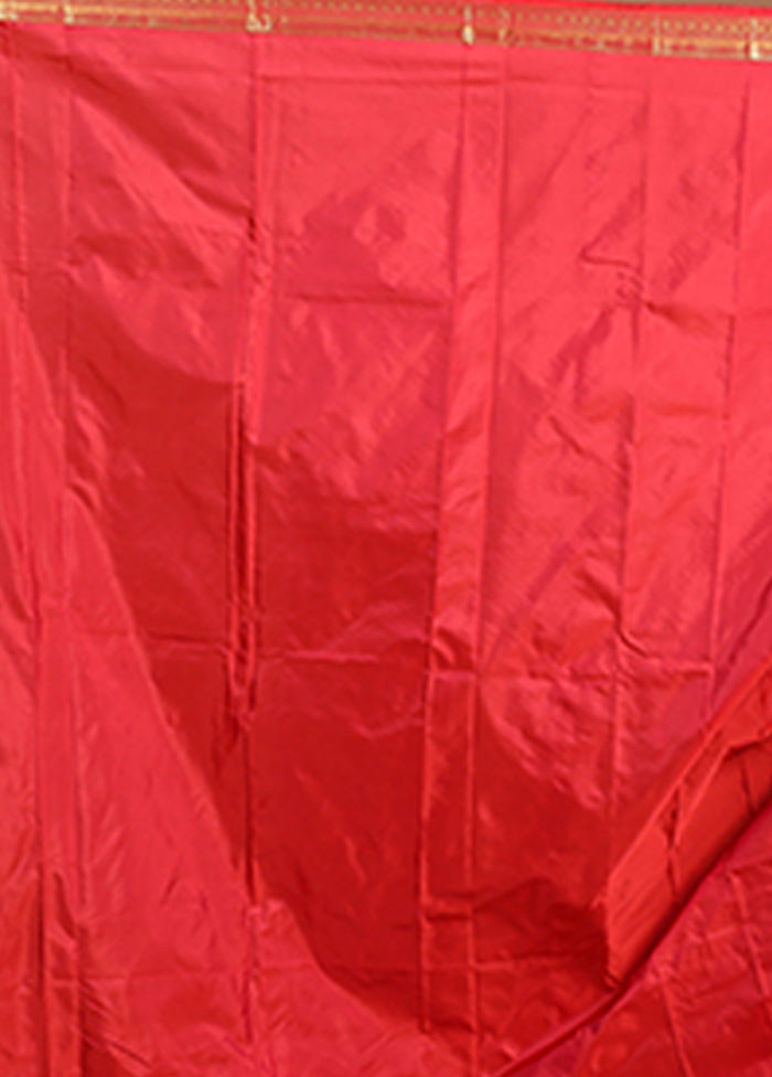Pink Kanjivaram Silk Saree With Blouse Piece