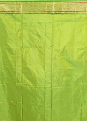 Green Handloom Kanjivaram Pure Silk Saree With Blouse Piece