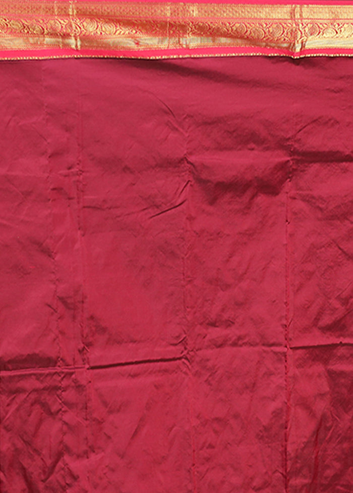 Blue Handloom Kanjivaram Pure Silk Saree With Blouse Piece