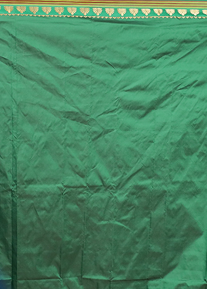 Green Kanjivaram Silk Saree With Blouse Piece