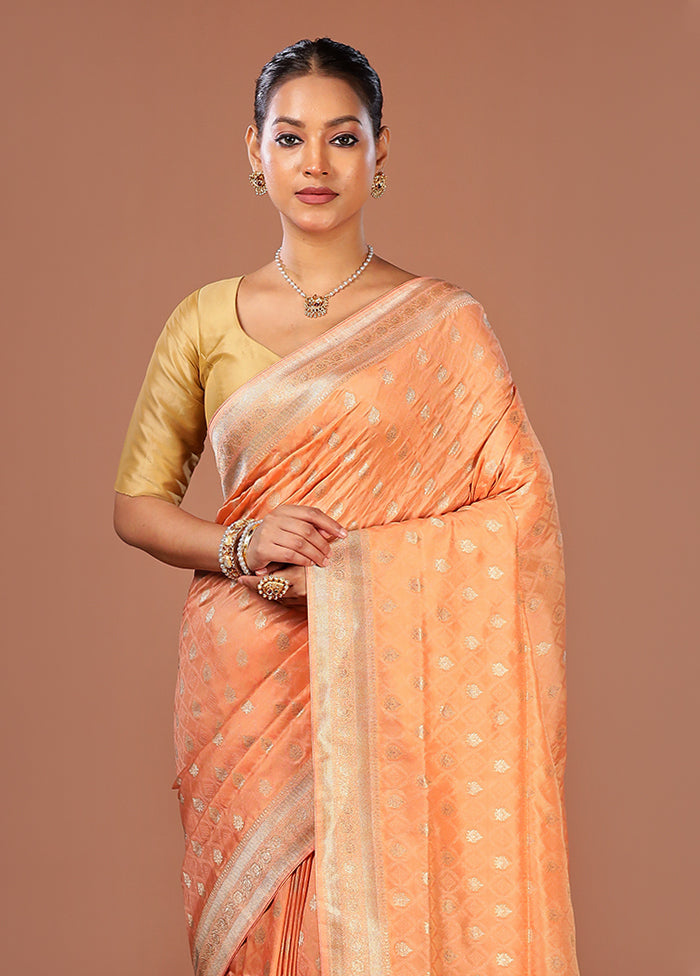 Pink Kanjivaram Silk Saree With Blouse Piece