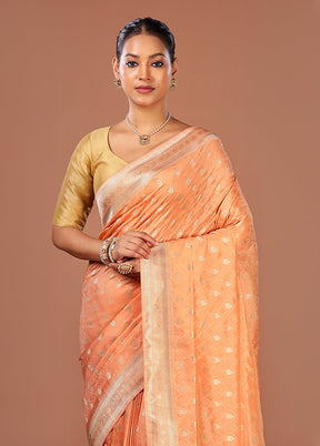 Pink Kanjivaram Silk Saree With Blouse Piece