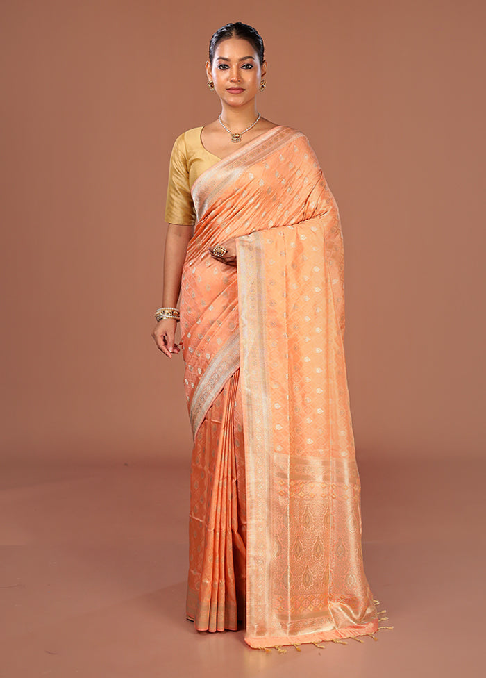 Pink Kanjivaram Silk Saree With Blouse Piece