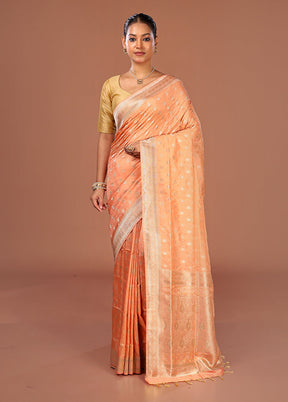 Pink Kanjivaram Silk Saree With Blouse Piece