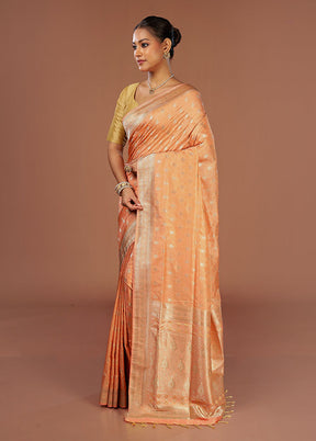 Pink Kanjivaram Silk Saree With Blouse Piece