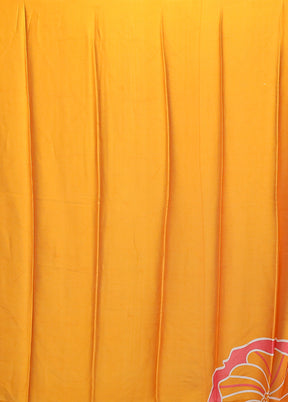 Yellow Georgette Saree With Blouse Piece