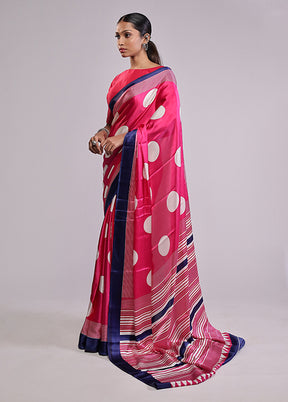 Pink Georgette Saree With Blouse Piece
