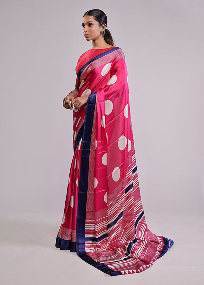 Pink Georgette Saree With Blouse Piece
