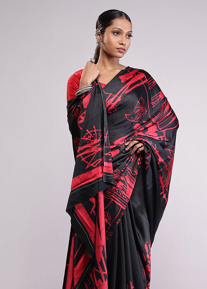 Black Georgette Saree With Blouse Piece