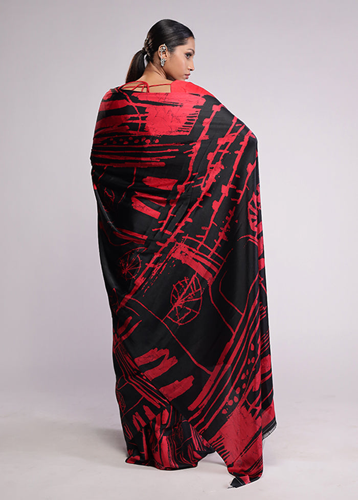 Black Georgette Saree With Blouse Piece