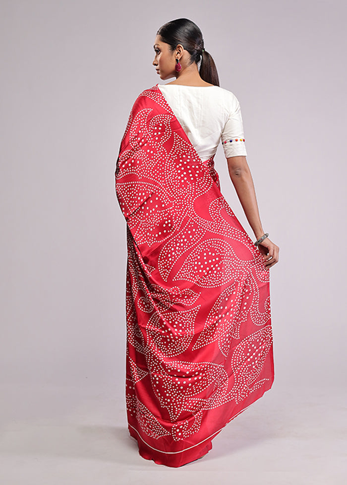Red Georgette Saree With Blouse Piece