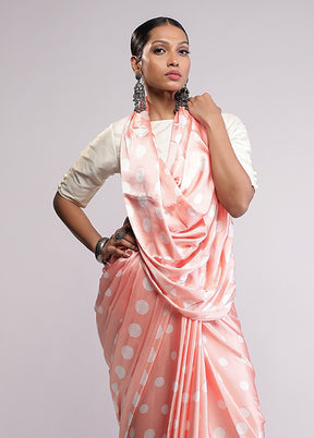 Peach Georgette Saree With Blouse Piece