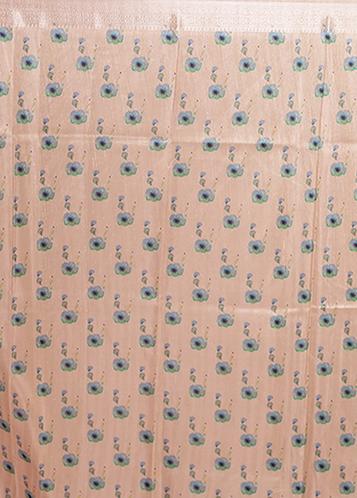 Cream Tussar Silk Saree With Blouse Piece