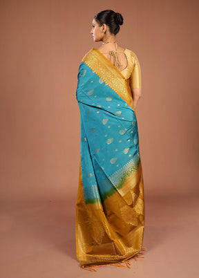 Green Kanjivaram Silk Saree With Blouse Piece