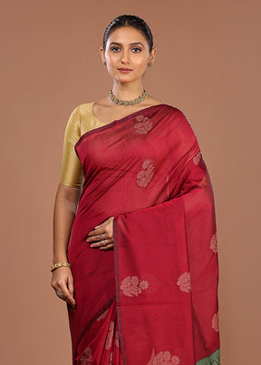 Pink Cotton Saree With Blouse Piece