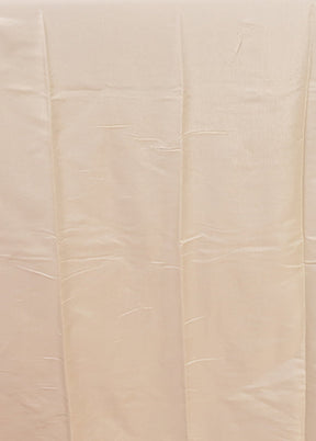 Cream Tussar Silk Saree With Blouse Piece