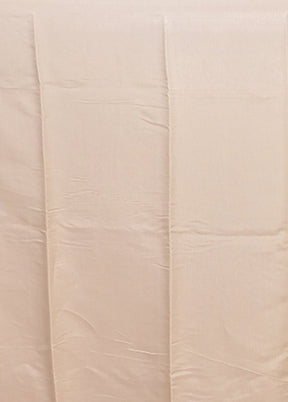 Cream Tussar Silk Saree With Blouse Piece